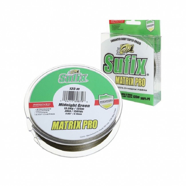 Леска плетеная SUFIX Matrix Pro зеленая 135м