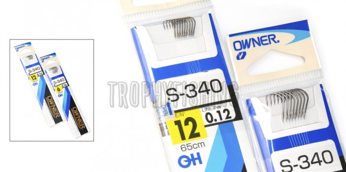 Крючок OWNER 50340 с поводком без петли 65см. CHINTA (размер №16 в упаковке 17шт)