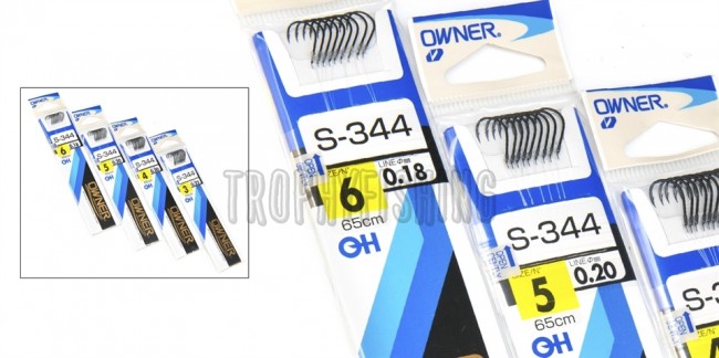 Крючок OWNER 50344 с поводком без петли 65см. CHINU (размер №07 в упаковке 17шт.)