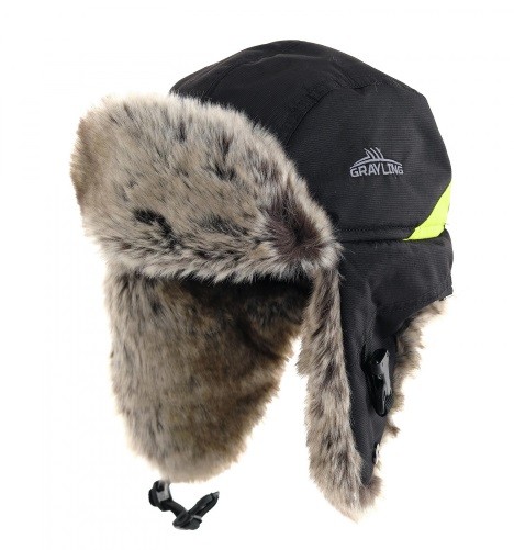 Шапка-ушанка  Novatex Nelma (Нельма) (кош. глаз, черный-лайм)