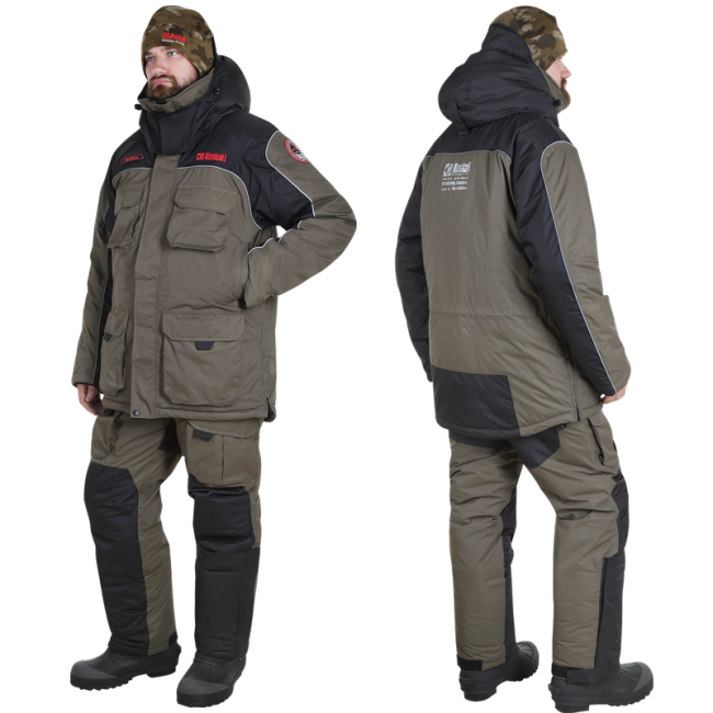 Костюм зимний Alaskan IceMan хаки/черный (куртка+полукомбинезон) Костюм зимний Alaskan IceMan хаки/черный (куртка+полукомбинезон)