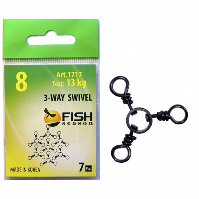 Вертлюжок Fish Season на три направления, с кольцом Вертлюжок Fish Season на три направления, с кольцом